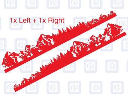 2x Mountain Range Side Stripe Vinyl Decals Camper Van Caravan Sticker Graphic