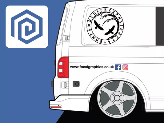 Rune Viking Raven Bird Vinyl Decals For Camper Van Caravan Sticker Graphic