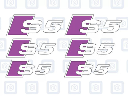 Audi S5 Brake Caliper Decals 2 Colour Fits A5 S5 RS5 5 High Temp Sticker Logos