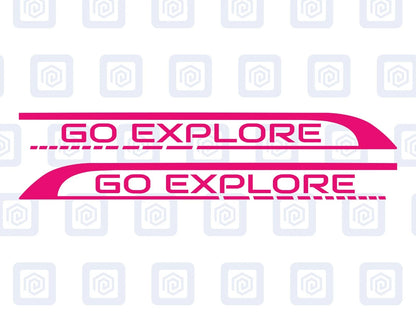 Go Explore Side Graphics Vinyl Decal For Camper Van Caravan Motorhome Sticker