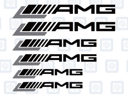 AMG Brake Caliper Decals sticker logos (set of 6)