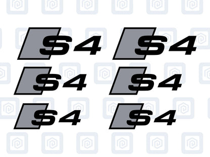 Audi S4 Style Brake Caliper Decals Fits A4 S4 B7 B8 B9 sticker logos (set of 6)