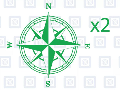2x Compass Vinyl Decals For Camper Motorhome Caravan Sticker Graphic Nautical