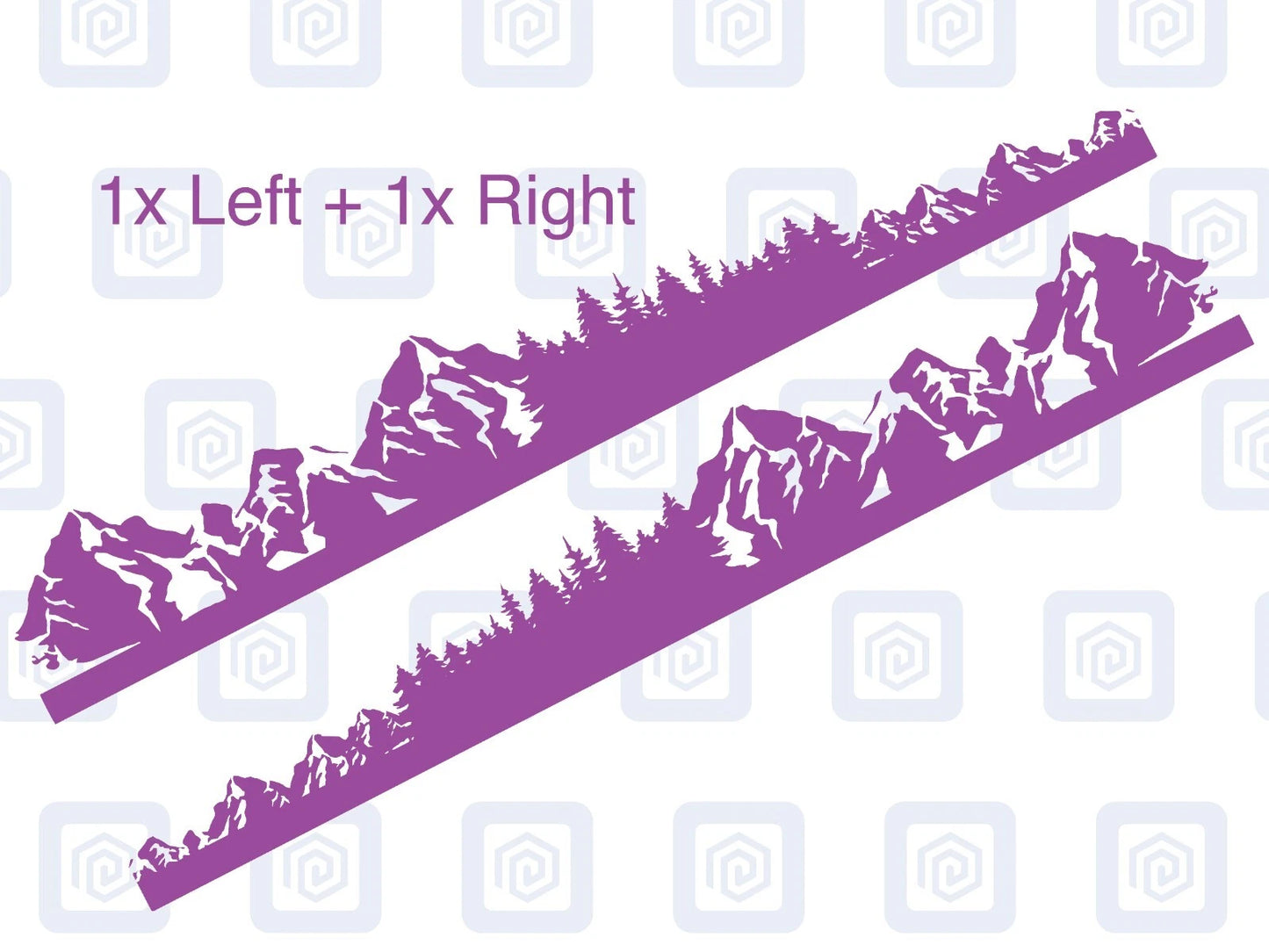2x Mountain Range Side Stripe Vinyl Decals Camper Van Caravan Sticker Graphic
