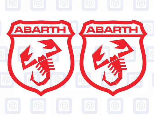 Fiat Abarth 500 595 695 Crest Scorpion Decal Sticker Pair (Set of 2)
