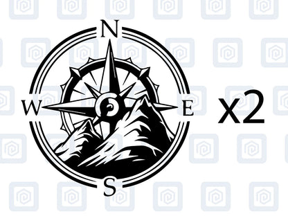 Roundel Compass Vinyl Decals For Campervan Motorhome Caravan Sticker Graphic