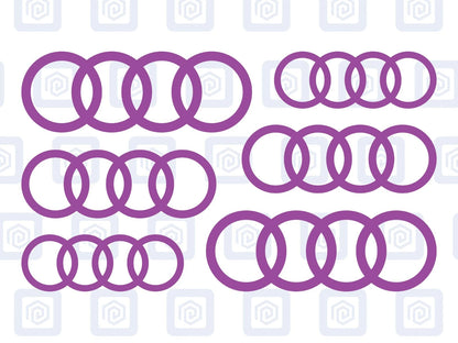 Rings Brake Caliper Decal Style Stickers Fits A3 A4 A5 A6 TT - 3 SIZES - x 6