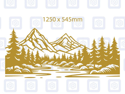 XL Mountain River Scenic Vinyl Decals For Camper Van Caravan Sticker Graphic