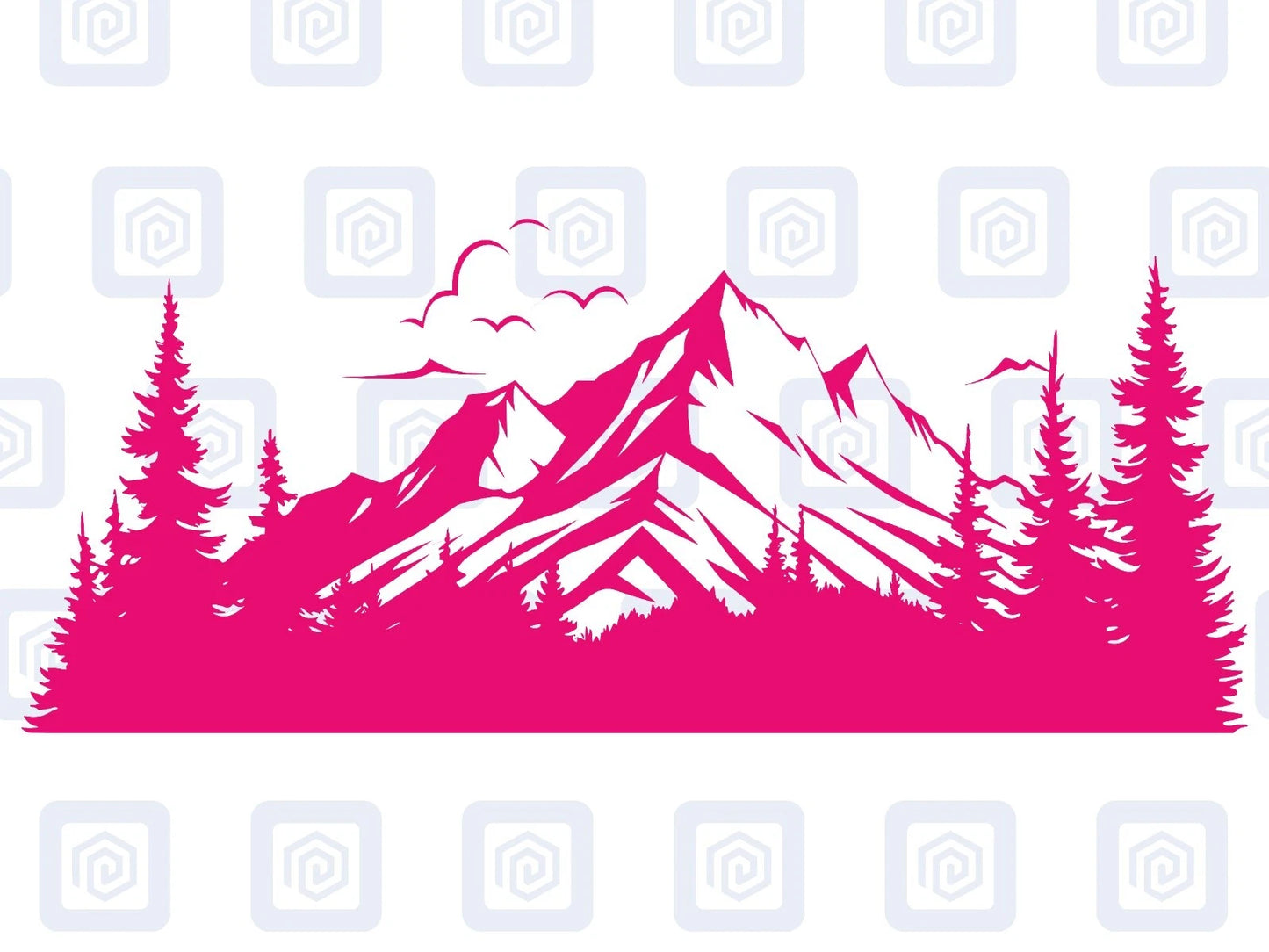 LARGE Mountain Forrest Nature Vinyl Decal Camper Van Caravan Sticker Graphic