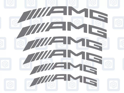 AMG Curved Brake Caliper Decal Style Stickers - 3 SIZES - x 6