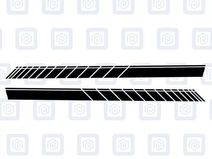 Mini Cooper S JCW One Racing Side Stripe Decal Sticker Pair (Set of 2)