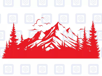 LARGE Mountain Forrest Nature Vinyl Decal Camper Van Caravan Sticker Graphic