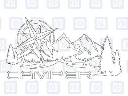 Camper Mountain Wood Vinyl Decals For Camper Van Caravan Sticker Graphic