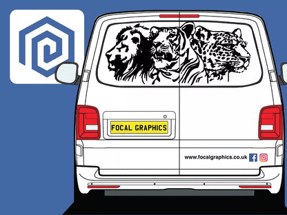 Lion Tiger Leopard Animal Vinyl Decals For Campervan Van Caravan Sticker Graphic