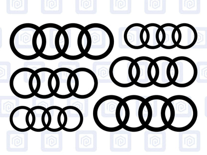Rings Brake Caliper Decal Style Stickers Fits A3 A4 A5 A6 TT - 3 SIZES - x 6