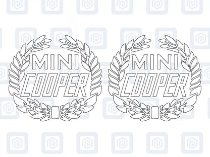 Classic Cooper Crest Fits MINI BMW ROVER AUSTIN Decal sticker logos (set of 2)