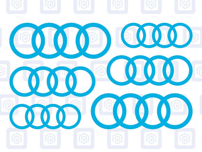 Rings Brake Caliper Decal Style Stickers Fits A3 A4 A5 A6 TT - 3 SIZES - x 6