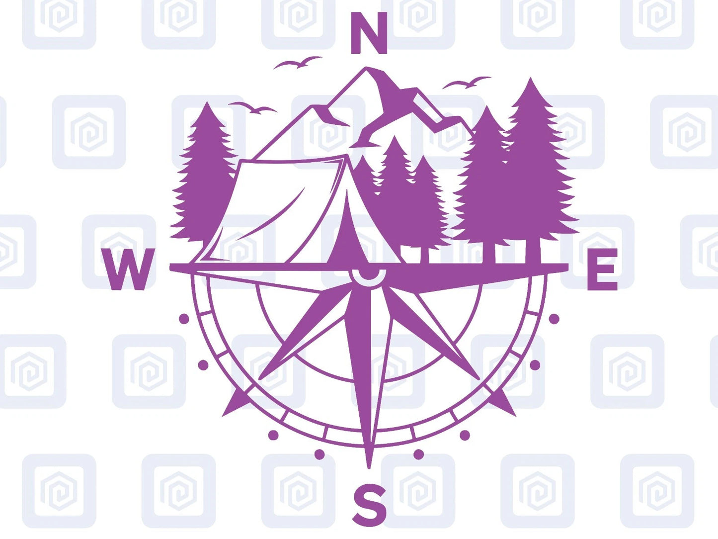 LARGE 2x Compass Camping Vinyl Decals For Camper Van Caravan Sticker Graphic