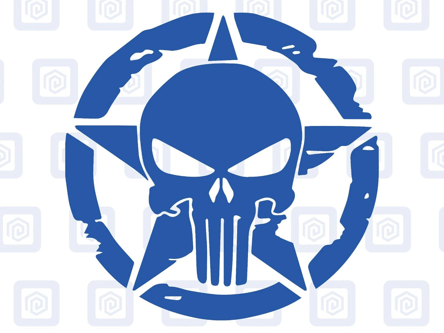 Skull Star Punisher Circle Decals For Camper Van Caravan Sticker Graphic