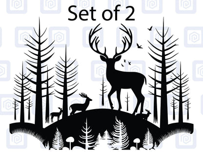 2x Scenic Woodland Mountain Vinyl Decals For Camper Van Caravan Sticker Graphic