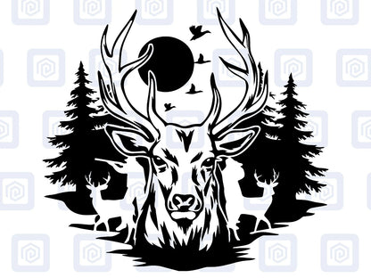 Deer Forrest Vinyl Decal For Campervan Van Caravan Sticker Graphic Camping LARGE