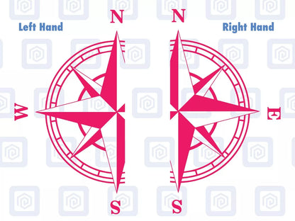 2x Half Compass Round Vinyl Decals For Camper Motorhome Caravan Sticker Graphic