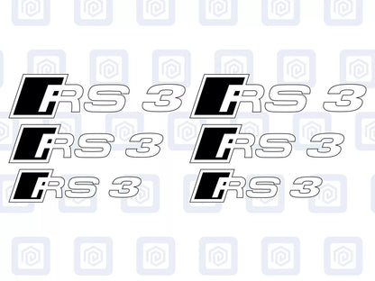 Audi RS3 Style Brake Caliper Decals A3 Hatch Sportback Sticker Logos (set of 6)