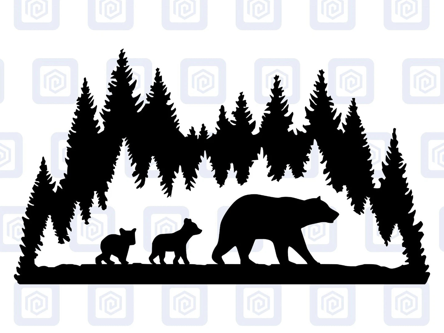 LARGE Bear WIth Cubs Decal For Campervan Van Caravan Sticker Graphic Forrest