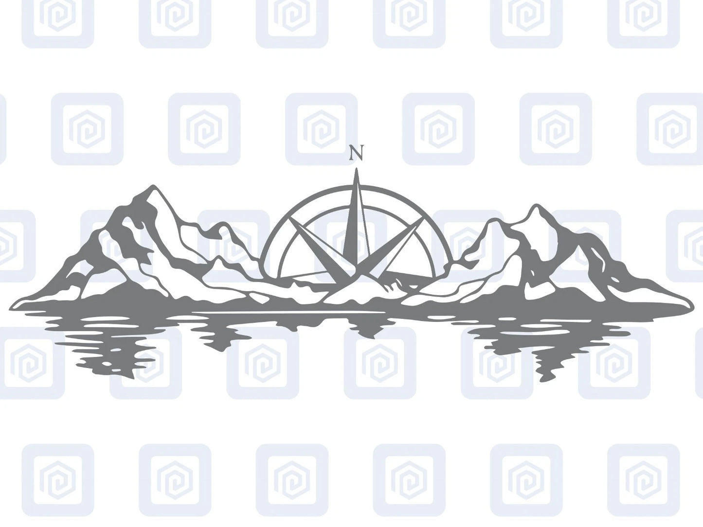 XL Mountain Compass Scenic Vinyl Decals For Camper Van Caravan Sticker Graphic