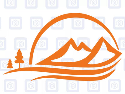 Sun Silhouette Mountain Wood Vinyl Decals For Camper Van Caravan Sticker Graphic