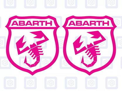 Fiat Abarth 500 595 695 Crest Scorpion Decal Sticker Pair (Set of 2)