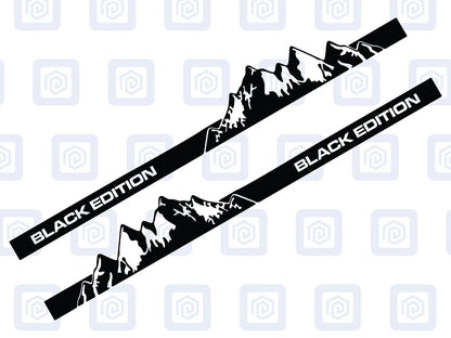 Black Edition Full Side Vinyl Decals For Campervan Motorhome Sticker Graphic