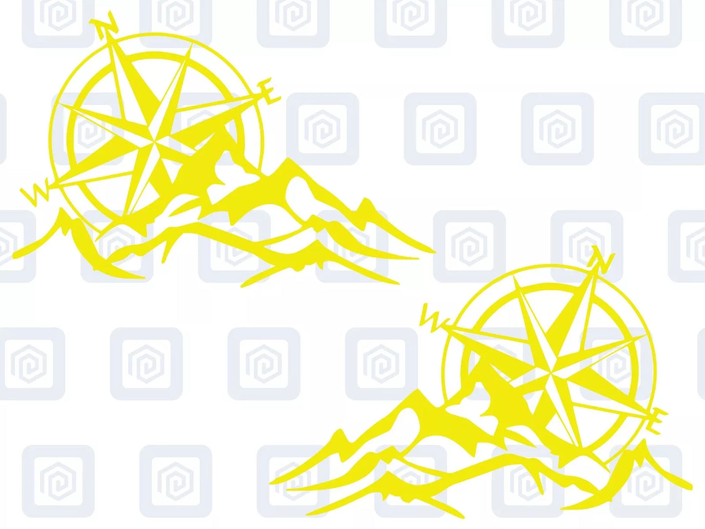 SMALL 2x Compass Mountain Vinyl Decals For Camper Van Caravan Sticker Graphic
