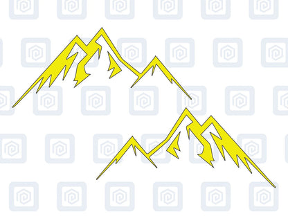 LARGE Mountain Vinyl Decals For Camper Van Caravan Sticker Graphic Pair x2