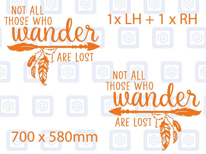 Not All Who Wander Are Lost Vinyl Decals For Camper Van Caravan Sticker Graphic