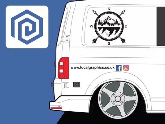 Compass Arrow Vinyl Decal For Camper Van Caravan Motorhome Graphic Campervan