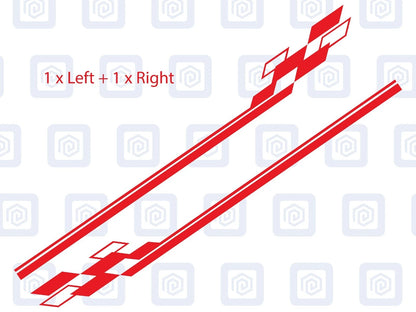 2x Squares Shapes Side Stripe Vinyl Decals Camper Van Caravan Sticker Graphic
