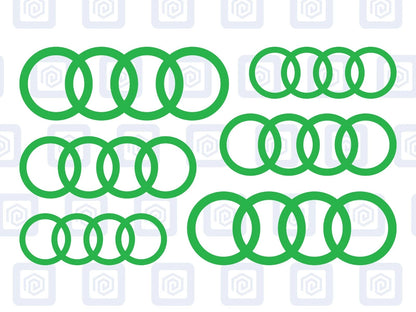Rings Brake Caliper Decal Style Stickers Fits A3 A4 A5 A6 TT - 3 SIZES - x 6