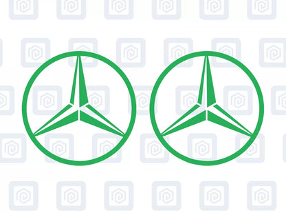Mercedes Benz Style Vinyl Decal Sticker Logo x 2 AMG A B C E S CLASS