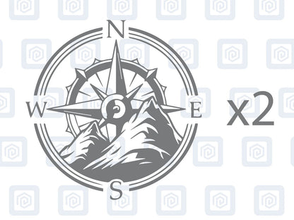 2x Roundel Compass Vinyl Decals For Camper Motorhome Caravan Sticker Graphic