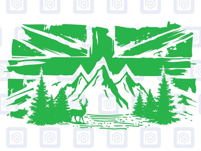 Union Jack Mountain Deer Vinyl Decals For Camper Van Caravan Sticker Graphic