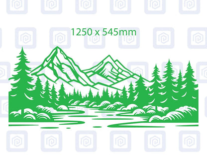 XL Mountain River Scenic Vinyl Decals For Camper Van Caravan Sticker Graphic