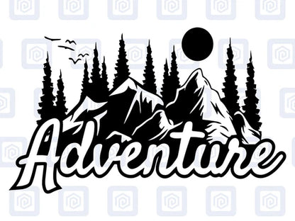 Adventure Mountain Vinyl Decal For Campervan Van Caravan Sticker Graphic Camping