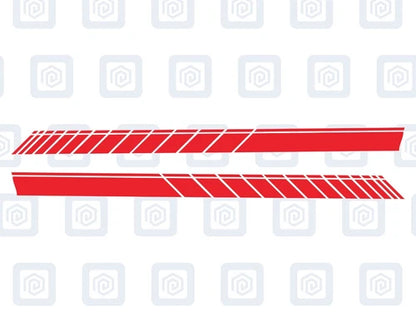 Mini Cooper S JCW One Racing Side Stripe Decal Sticker Pair (Set of 2)