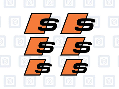 Audi S Brake Caliper Decals Fits A1 A3 A4 A5 A6 A7 sticker logos (set of 6)