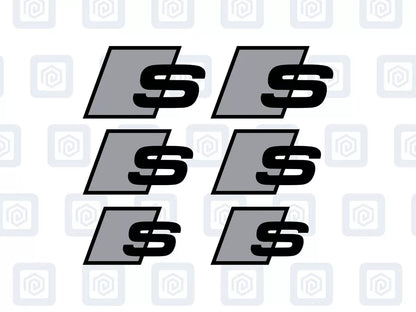 Audi S Brake Caliper Decals Fits A1 A3 A4 A5 A6 A7 sticker logos (set of 6)